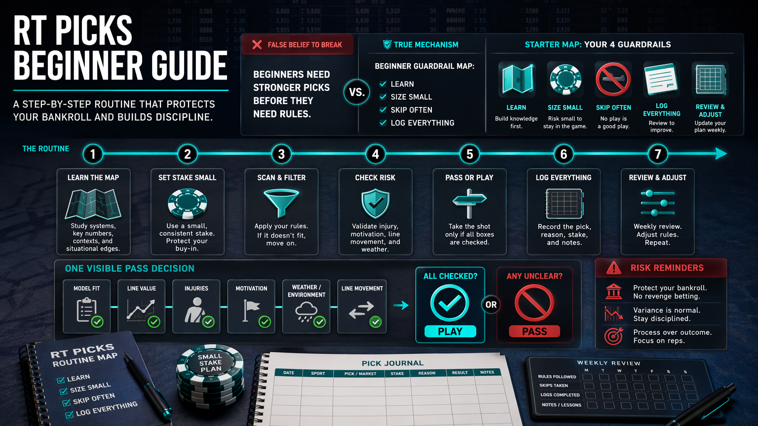 RT Picks Beginner Guide: How to Join Without Getting Reckless operating routine infographic