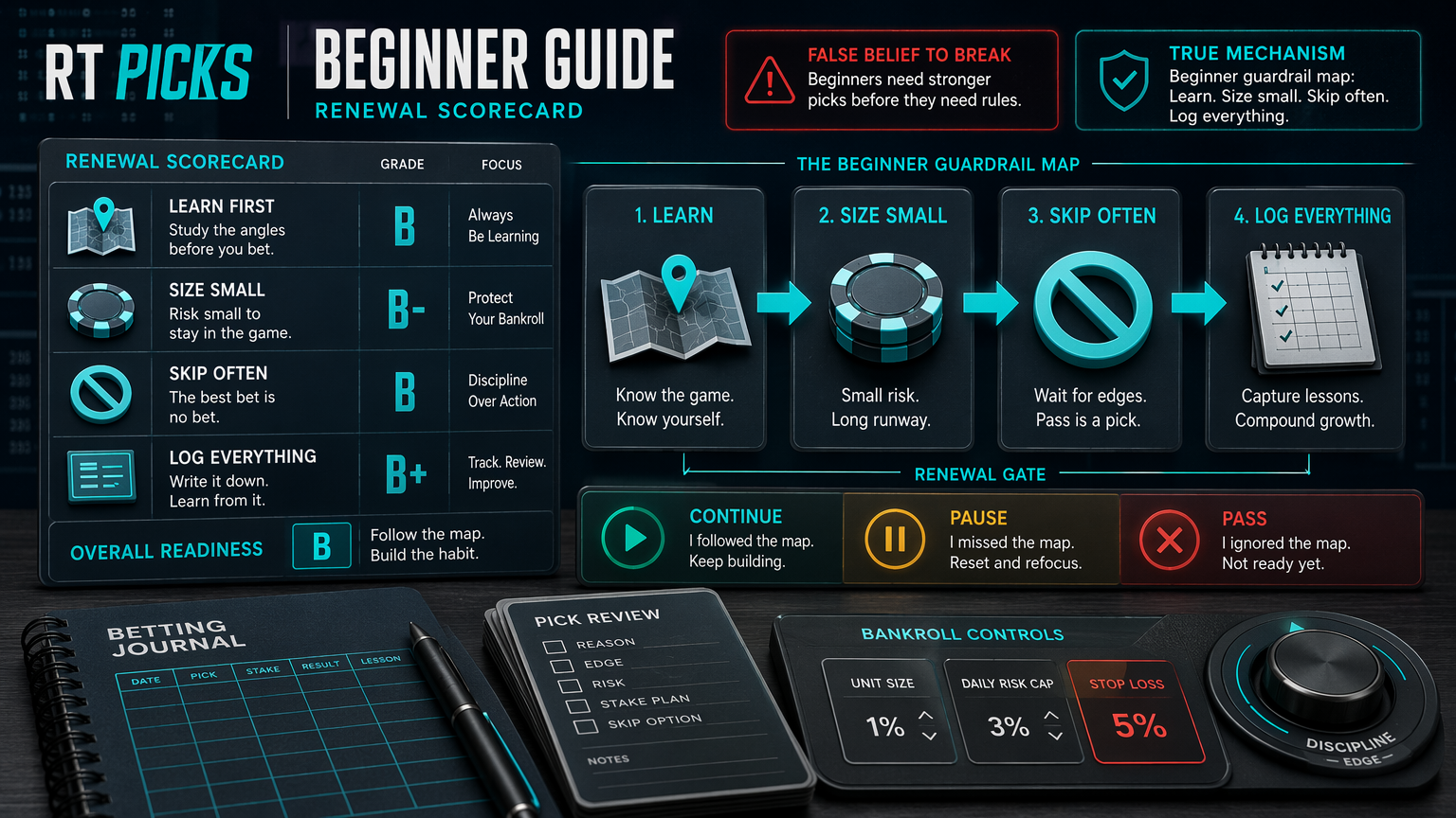 RT Picks Beginner Guide: How to Join Without Getting Reckless renewal scorecard infographic
