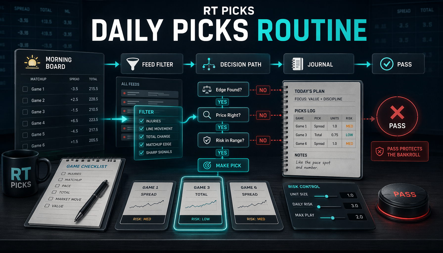 A Daily RT Picks Routine for Calmer Betting Decisions infographic