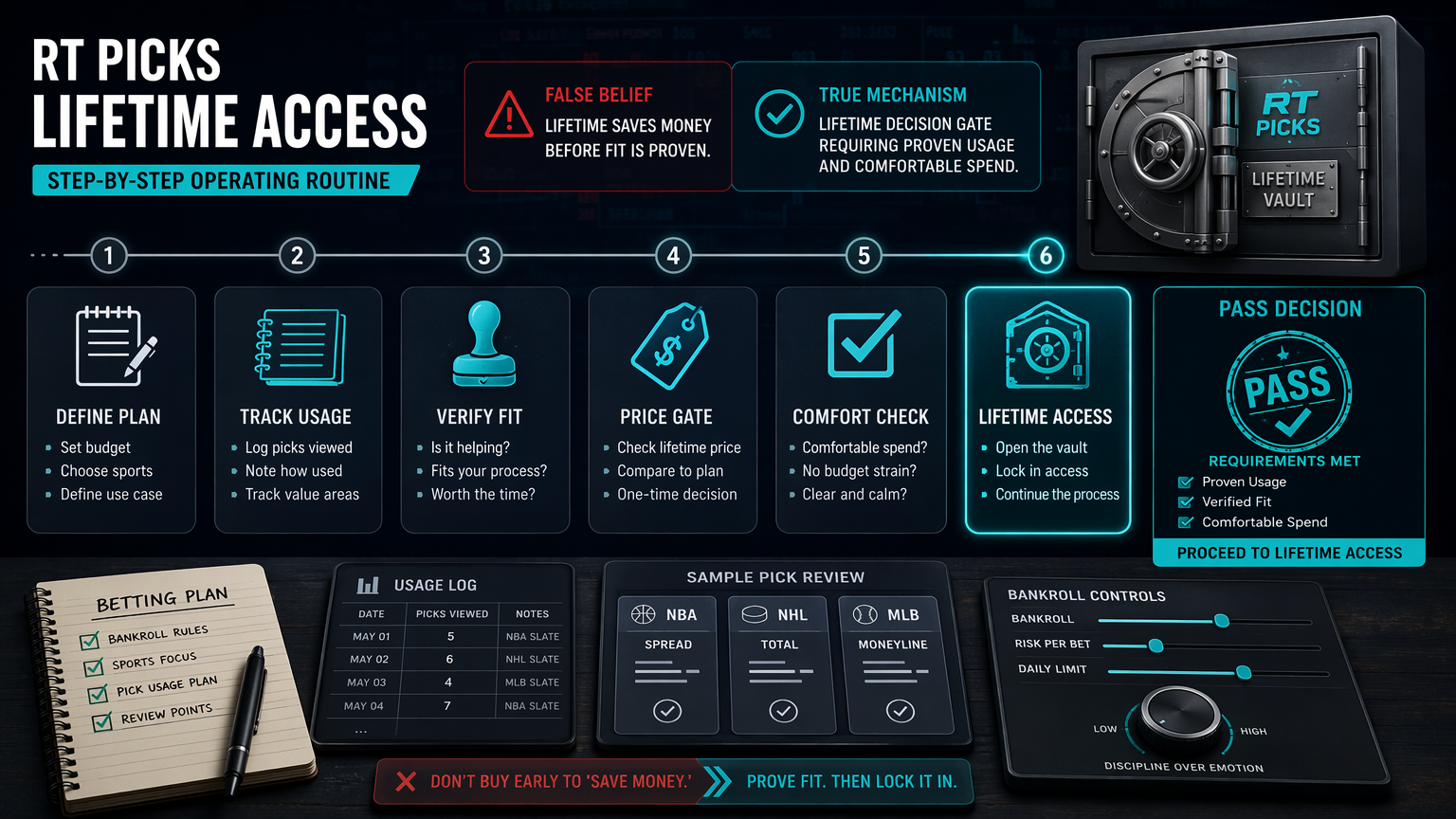 RT Picks Lifetime Access: When the $1,000 Option Is Rational operating routine infographic