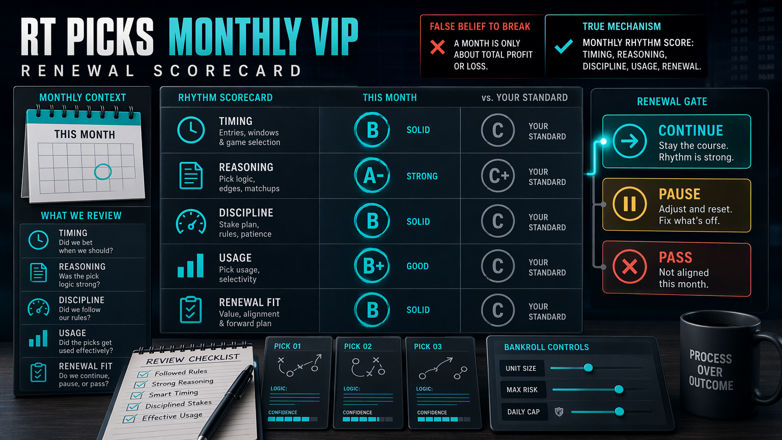 RT Picks Monthly VIP: When the $50 Plan Makes Sense renewal scorecard infographic