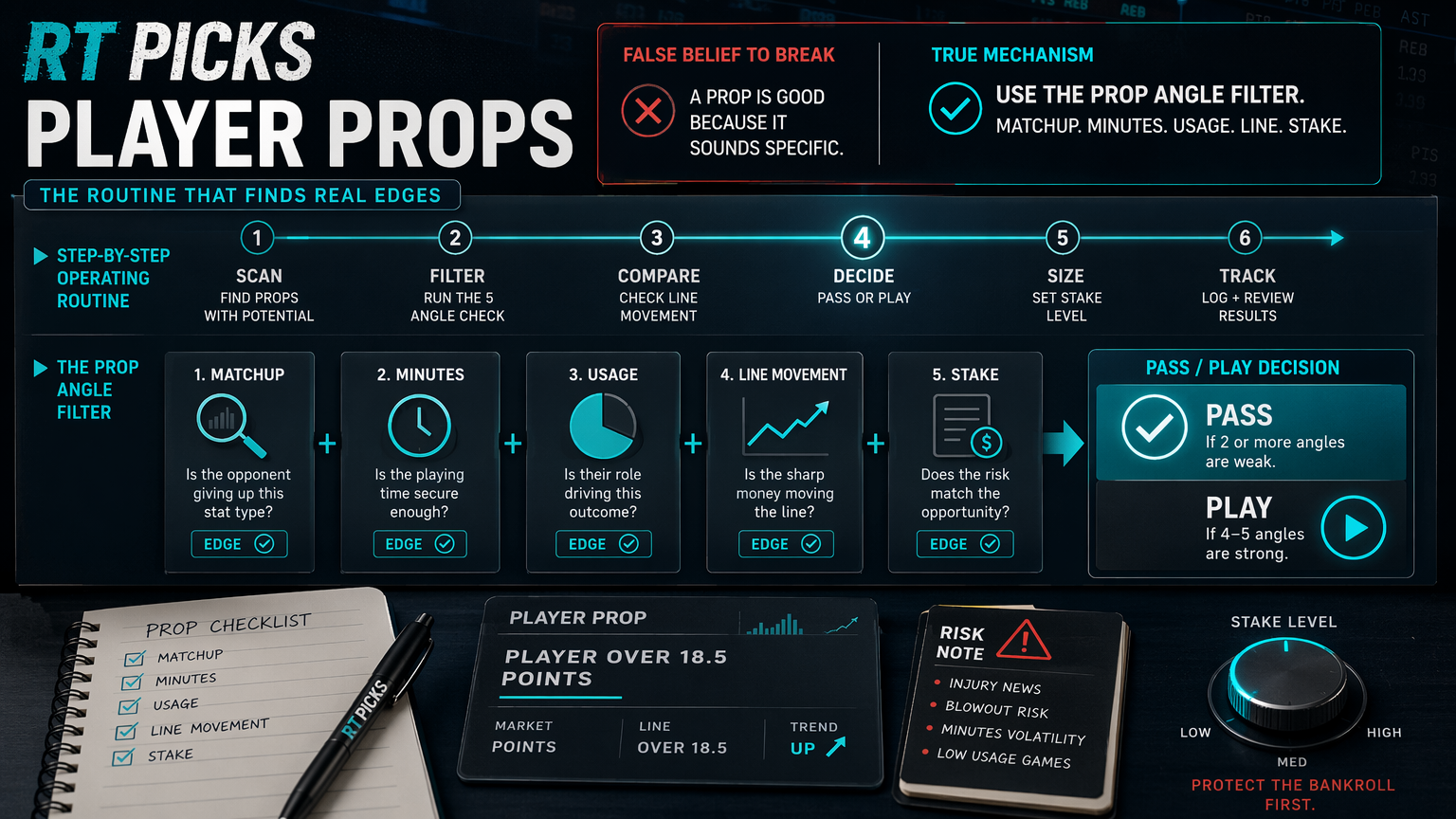 Using RT Picks for Player Props Without Blind Tailing operating routine infographic