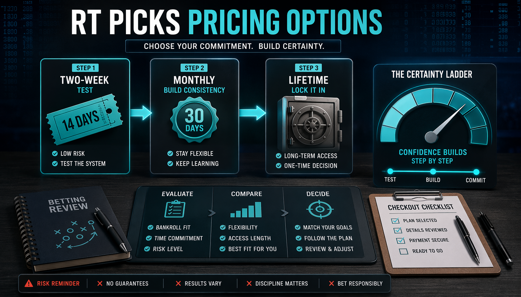 RT Picks Pricing: 2-Week, Monthly, or Lifetime? infographic