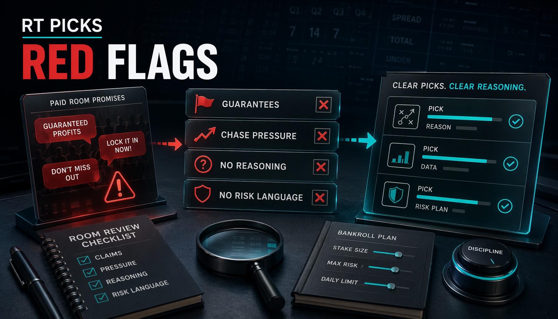Red Flags Before Joining Any Sports Picks Community infographic
