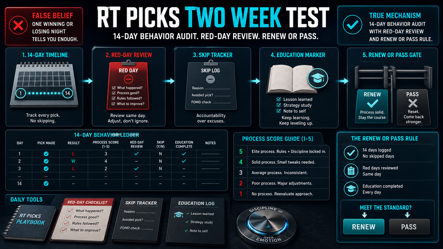The 14-Day RT Picks Test: What to Track Before You Renew framework infographic