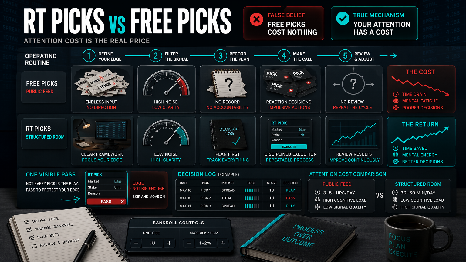 RT Picks vs Free Picks: What You Are Really Comparing operating routine infographic